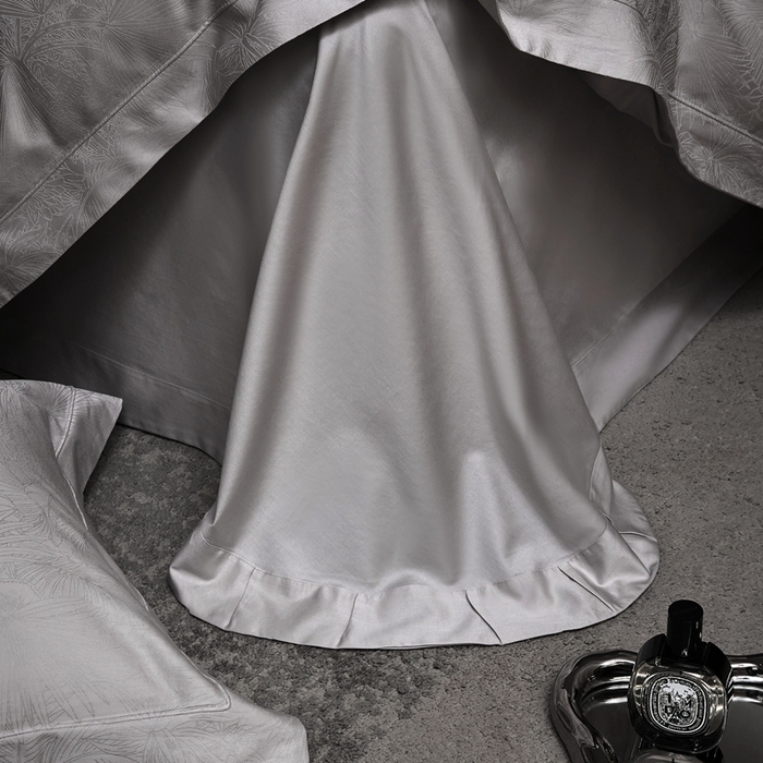 91家纺网 家纺一手货源 找家纺 淳绵家居 2025新款50*50S长绒棉贡缎提花手工立体埋绳工艺四件套（礼盒包装）洛奇-高级灰