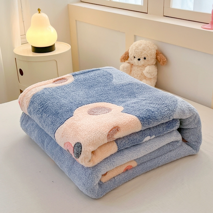 91家纺网 家纺一手货源 找家纺 （总）川悦生活 2025新款高克重双面雪花绒印花毛毯三件套