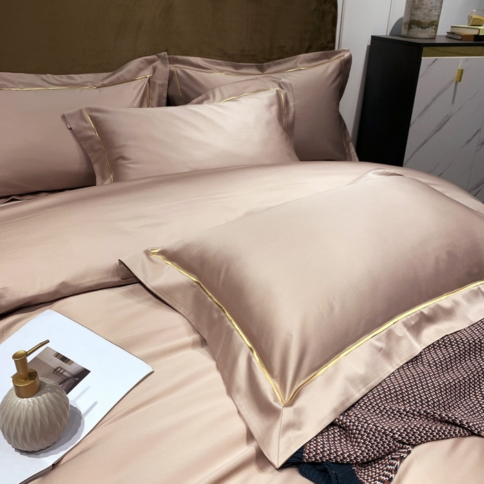 91家纺网 家纺一手货源 找家纺 南泉坊 2025新款50支纯棉贡缎四件套 晏紫