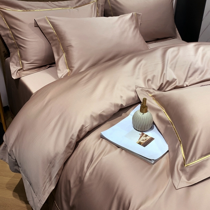 91家纺网 家纺一手货源 找家纺 南泉坊 2025新款50支纯棉贡缎四件套 晏紫