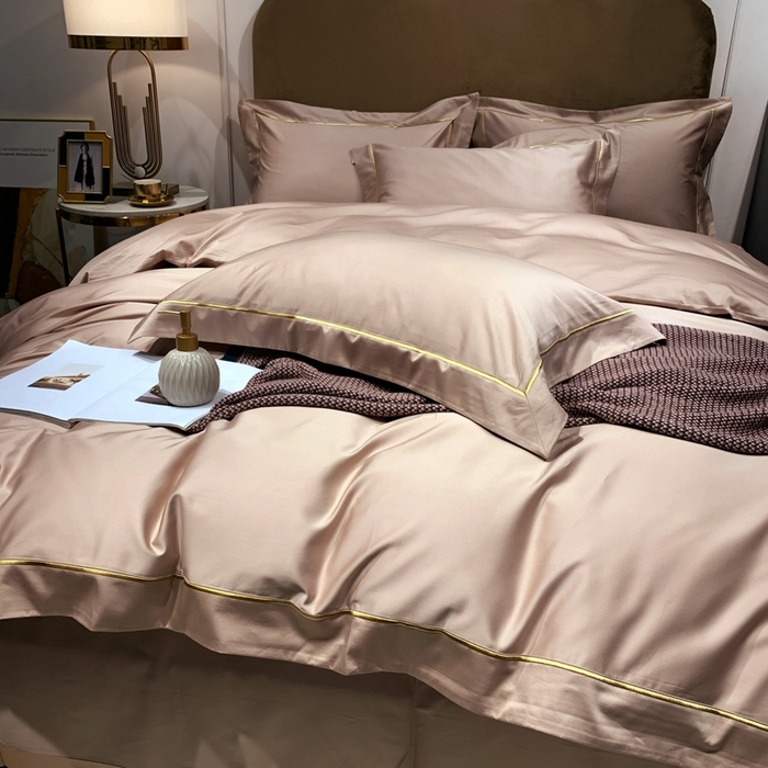 91家纺网 家纺一手货源 找家纺 南泉坊 2025新款50支纯棉贡缎四件套 晏紫