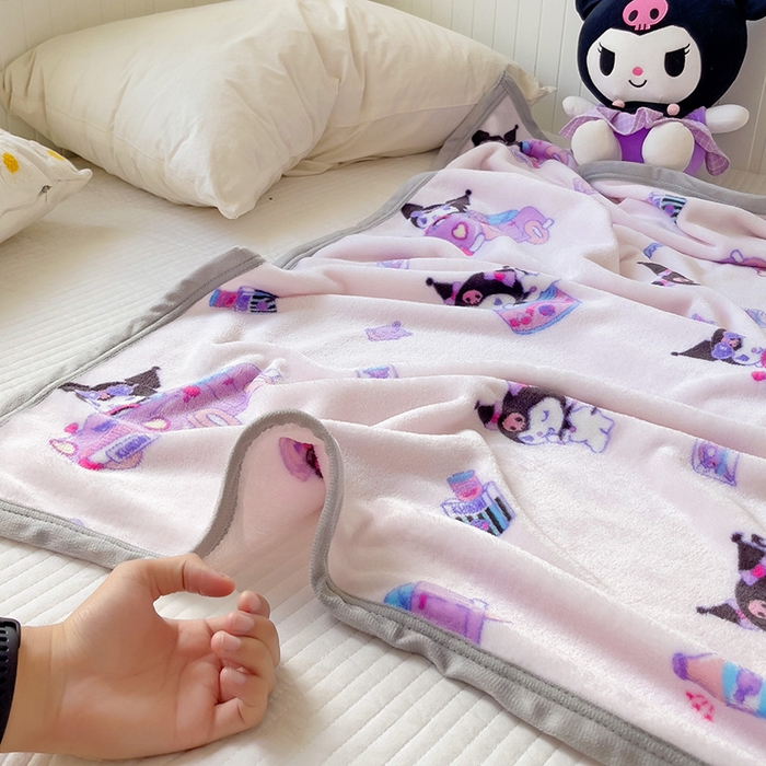 91家纺网 家纺一手货源 找家纺 港岛妹妹 2025新款三丽鸥牛奶绒毛毯毯子 潮流库洛米