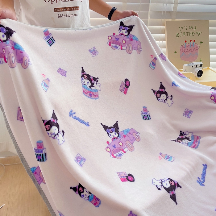 91家纺网 家纺一手货源 找家纺 港岛妹妹 2025新款三丽鸥牛奶绒毛毯毯子 潮流库洛米