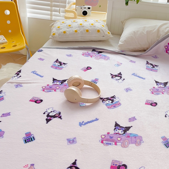 91家纺网 家纺一手货源 找家纺 港岛妹妹 2025新款三丽鸥牛奶绒毛毯毯子 潮流库洛米