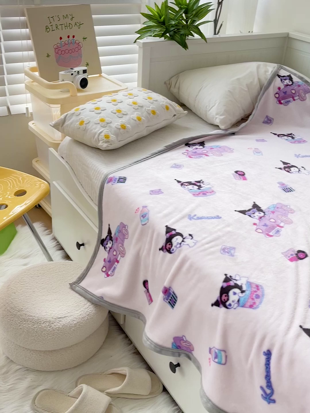 91家纺网 家纺一手货源 找家纺 港岛妹妹 2025新款三丽鸥牛奶绒毛毯毯子 潮流库洛米