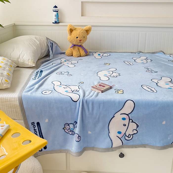 91家纺网 家纺一手货源 找家纺 港岛妹妹 2025新款三丽鸥牛奶绒毛毯毯子 牛奶玉桂狗