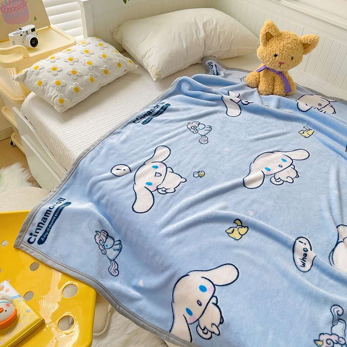 91家纺网 家纺一手货源 找家纺 港岛妹妹 2025新款三丽鸥牛奶绒毛毯毯子 牛奶玉桂狗