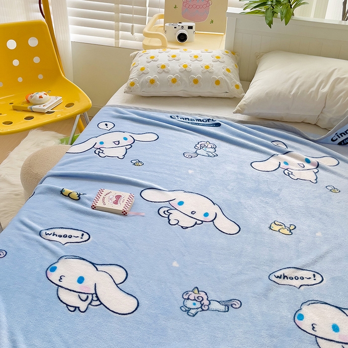 91家纺网 家纺一手货源 找家纺 港岛妹妹 2025新款三丽鸥牛奶绒毛毯毯子 牛奶玉桂狗