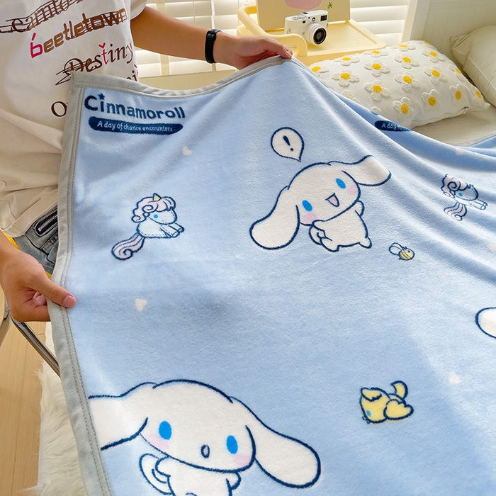 91家纺网 家纺一手货源 找家纺 港岛妹妹 2025新款三丽鸥牛奶绒毛毯毯子 牛奶玉桂狗