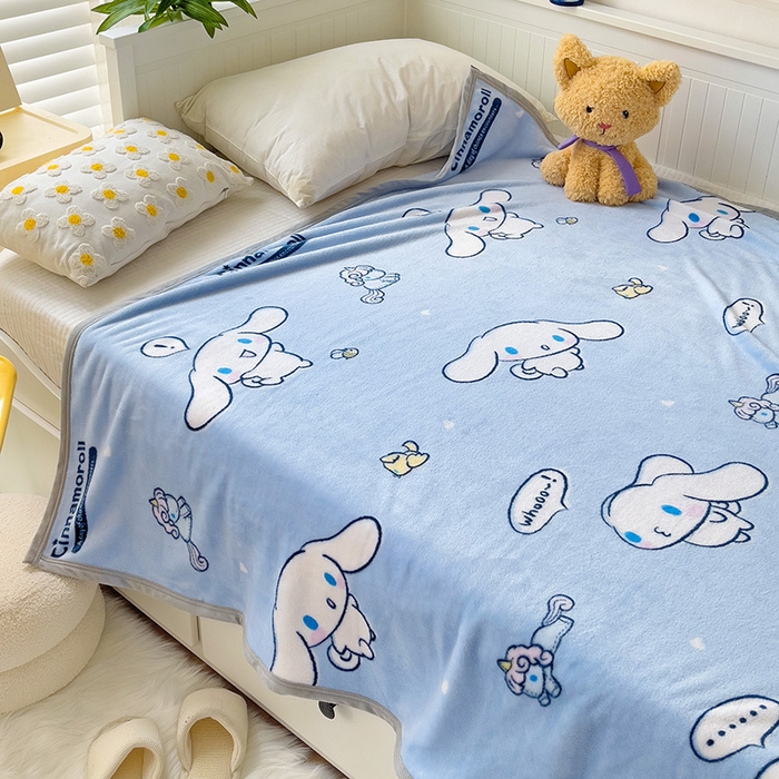 91家纺网 家纺一手货源 找家纺 港岛妹妹 2025新款三丽鸥牛奶绒毛毯毯子 牛奶玉桂狗