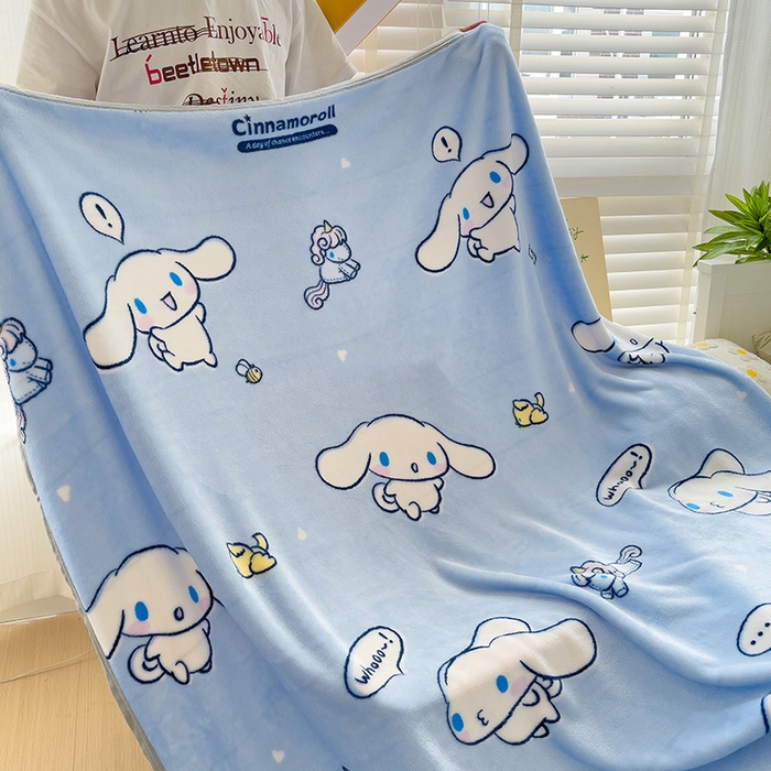 91家纺网 家纺一手货源 找家纺 港岛妹妹 2025新款三丽鸥牛奶绒毛毯毯子 牛奶玉桂狗