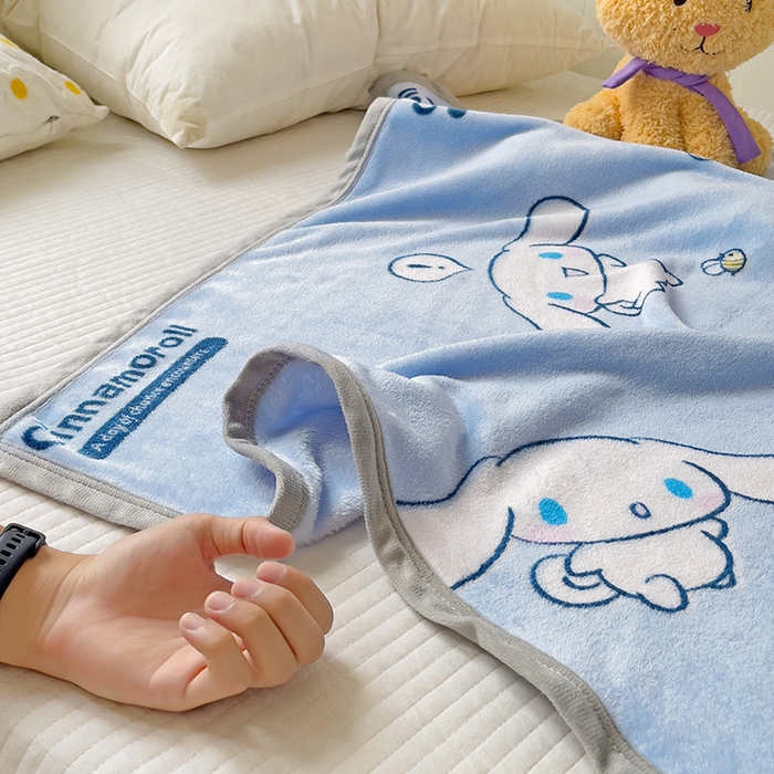 91家纺网 家纺一手货源 找家纺 港岛妹妹 2025新款三丽鸥牛奶绒毛毯毯子 牛奶玉桂狗