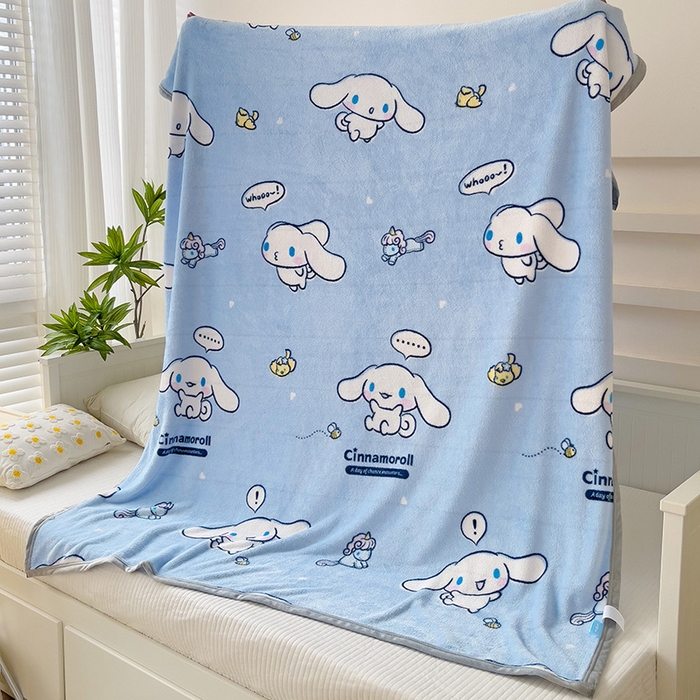 91家纺网 家纺一手货源 找家纺 港岛妹妹 2025新款三丽鸥牛奶绒毛毯毯子 牛奶玉桂狗