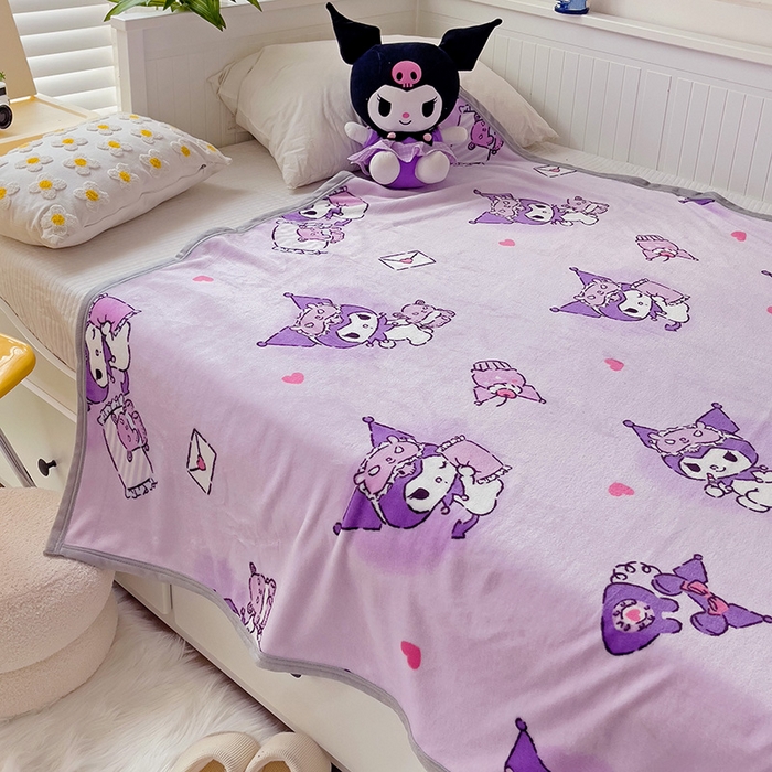 91家纺网 家纺一手货源 找家纺 港岛妹妹 2025新款三丽鸥牛奶绒毛毯毯子 信封库洛米