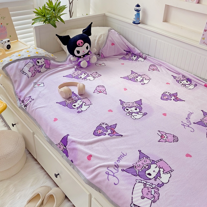 91家纺网 家纺一手货源 找家纺 港岛妹妹 2025新款三丽鸥牛奶绒毛毯毯子 信封库洛米