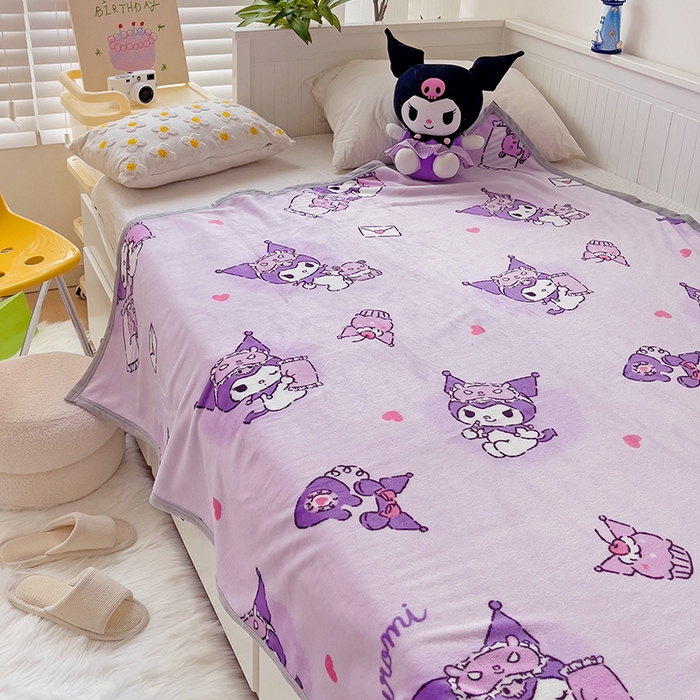 91家纺网 家纺一手货源 找家纺 港岛妹妹 2025新款三丽鸥牛奶绒毛毯毯子 信封库洛米