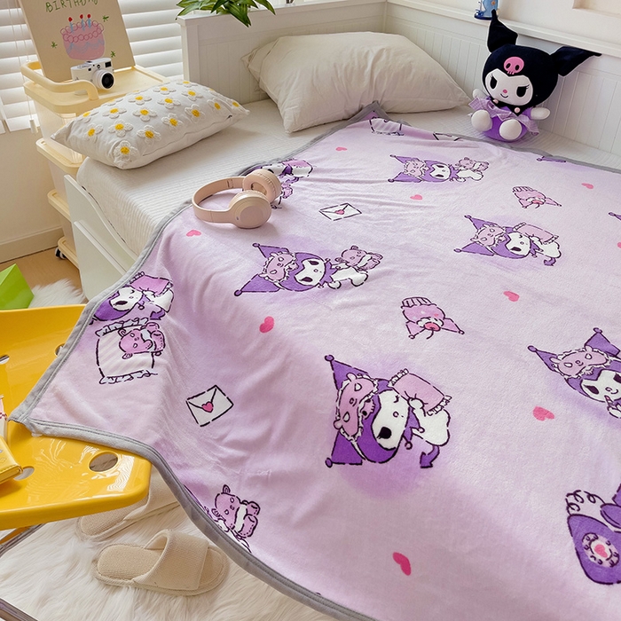 91家纺网 家纺一手货源 找家纺 港岛妹妹 2025新款三丽鸥牛奶绒毛毯毯子 信封库洛米