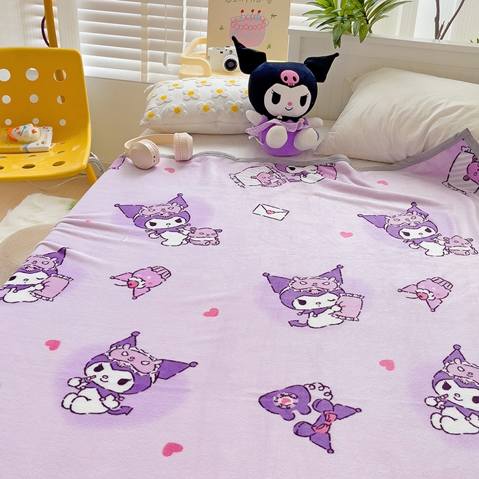 91家纺网 家纺一手货源 找家纺 港岛妹妹 2025新款三丽鸥牛奶绒毛毯毯子 信封库洛米