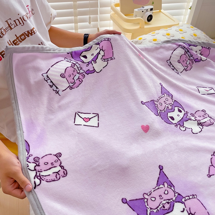 91家纺网 家纺一手货源 找家纺 港岛妹妹 2025新款三丽鸥牛奶绒毛毯毯子 信封库洛米