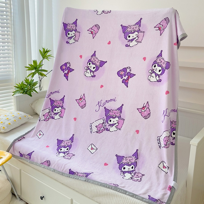 91家纺网 家纺一手货源 找家纺 港岛妹妹 2025新款三丽鸥牛奶绒毛毯毯子 信封库洛米