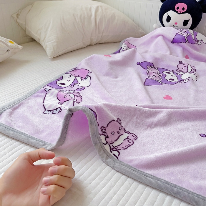 91家纺网 家纺一手货源 找家纺 港岛妹妹 2025新款三丽鸥牛奶绒毛毯毯子 信封库洛米