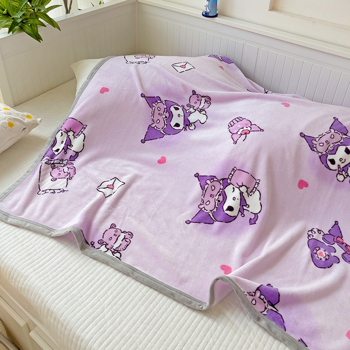 91家纺网 家纺一手货源 找家纺 港岛妹妹 2025新款三丽鸥牛奶绒毛毯毯子 信封库洛米