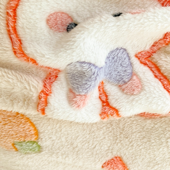 91家纺网 家纺一手货源 找家纺 川悦生活 2025新款高克重双面雪花绒印花毛毯三件套 毛毯橘兔