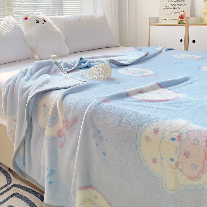 91家纺网 家纺一手货源 找家纺 港岛妹妹 2025新款三丽鸥牛奶绒毛毯毯子 玉桂狗