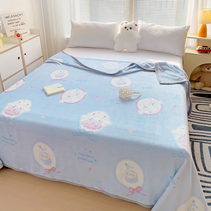 91家纺网 家纺一手货源 找家纺 港岛妹妹 2025新款三丽鸥牛奶绒毛毯毯子 玉桂狗