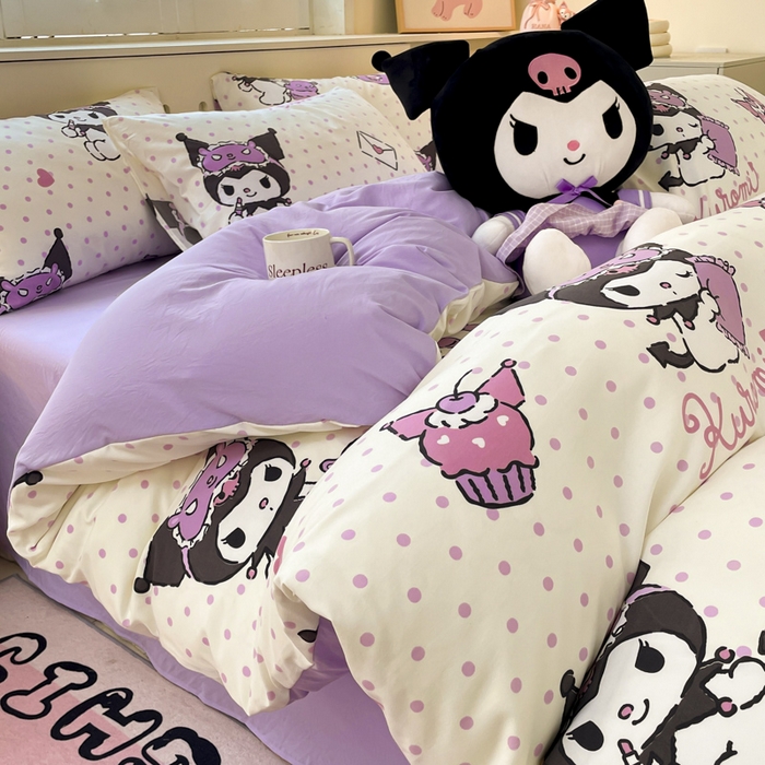 91家纺网 家纺一手货源 找家纺 （总）港岛妹妹 2025新款云朵水洗工艺三丽鸥四件套