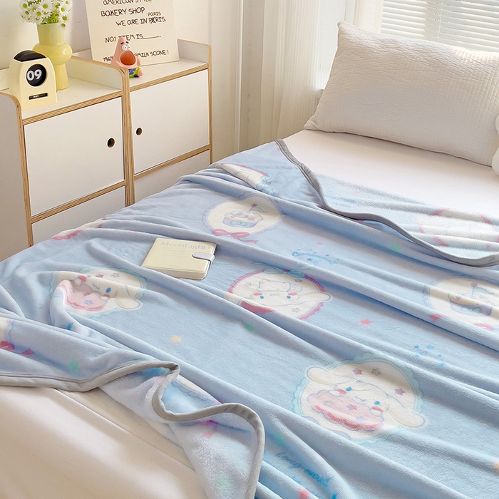 91家纺网 家纺一手货源 找家纺 港岛妹妹 2025新款三丽鸥牛奶绒毛毯毯子 玉桂狗