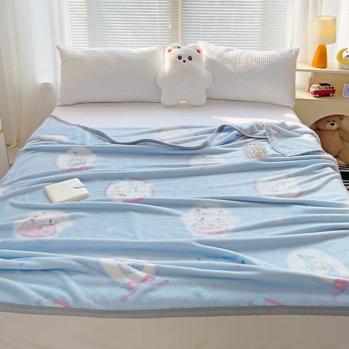 91家纺网 家纺一手货源 找家纺 港岛妹妹 2025新款三丽鸥牛奶绒毛毯毯子 玉桂狗