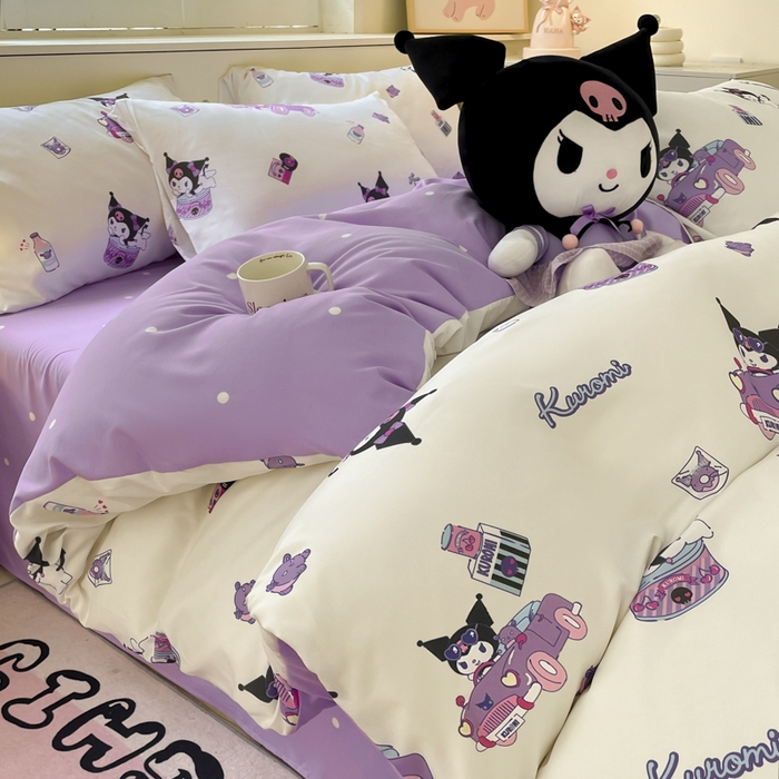 91家纺网 家纺一手货源 找家纺 （总）港岛妹妹 2025新款云朵水洗工艺三丽鸥四件套