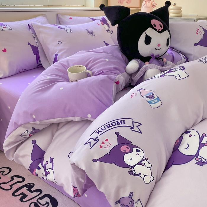 91家纺网 家纺一手货源 找家纺 （总）港岛妹妹 2025新款云朵水洗工艺三丽鸥四件套