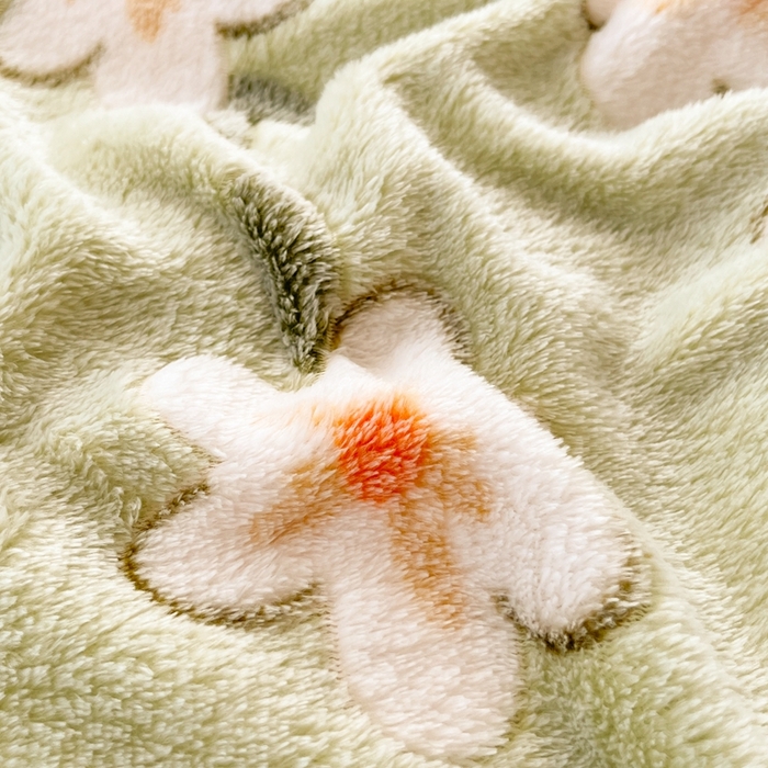 91家纺网 家纺一手货源 找家纺 川悦生活 2025新款高克重双面雪花绒印花毛毯三件套 毛毯奶芙小花