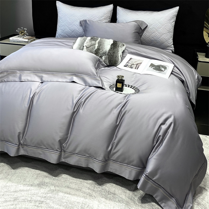 91家纺网 家纺一手货源 找家纺 南泉坊 2025新款50支奥棉系列四件套-杰西卡 杰西卡-流星灰