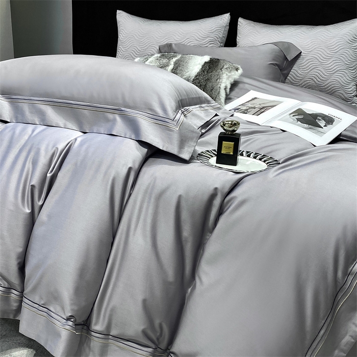 91家纺网 家纺一手货源 找家纺 南泉坊 2025新款50支奥棉系列四件套-杰西卡 杰西卡-流星灰