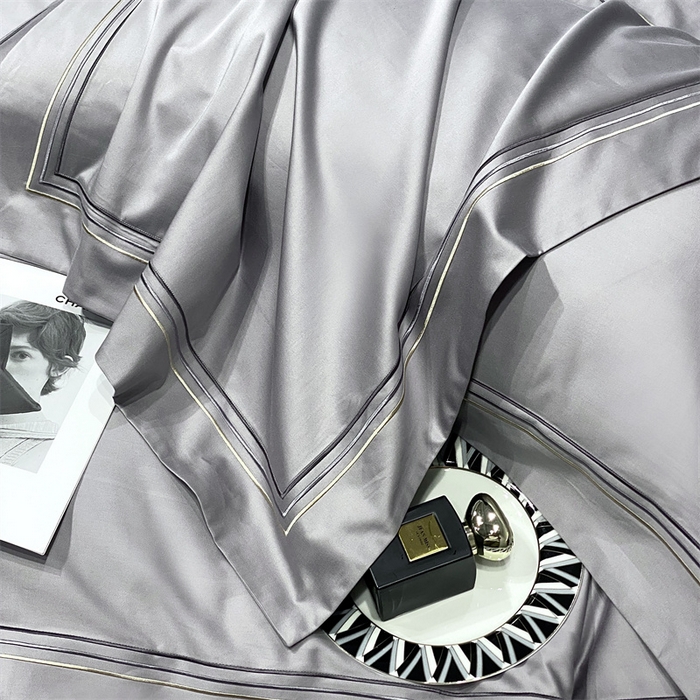 91家纺网 家纺一手货源 找家纺 南泉坊 2025新款50支奥棉系列四件套-杰西卡 杰西卡-流星灰