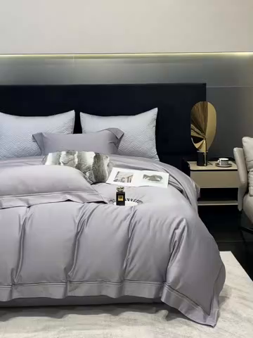 91家纺网 家纺一手货源 找家纺 南泉坊 2025新款50支奥棉系列四件套-杰西卡 杰西卡-流星灰