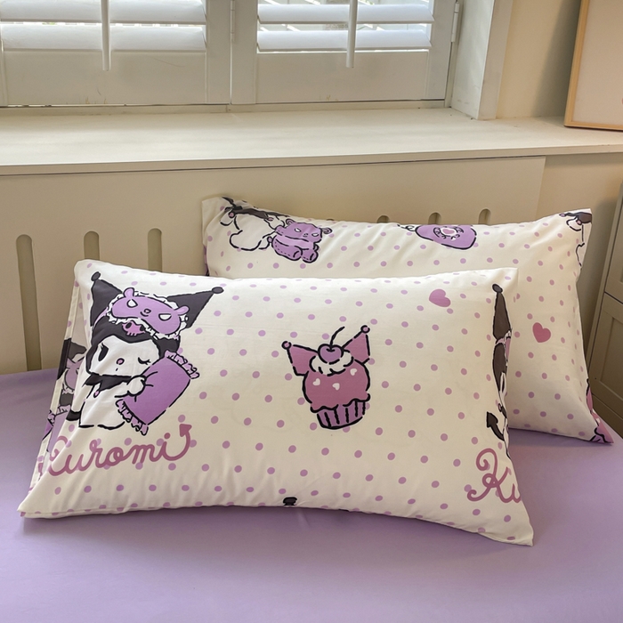 91家纺网 家纺一手货源 找家纺 港岛妹妹 2025新款云朵水洗工艺三丽鸥四件套 三丽鸥-白色库洛米