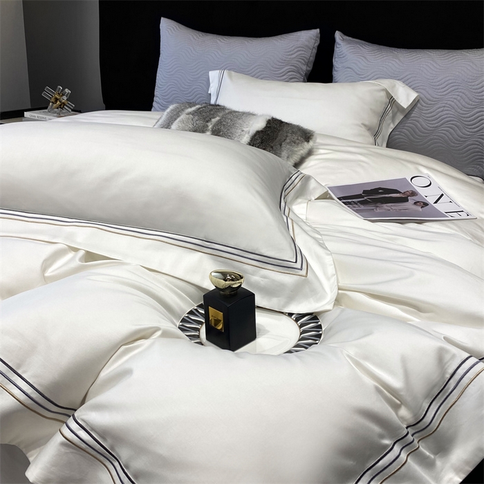 91家纺网 家纺一手货源 找家纺 南泉坊 2025新款50支奥棉系列四件套-杰西卡 杰西卡-珍珠白