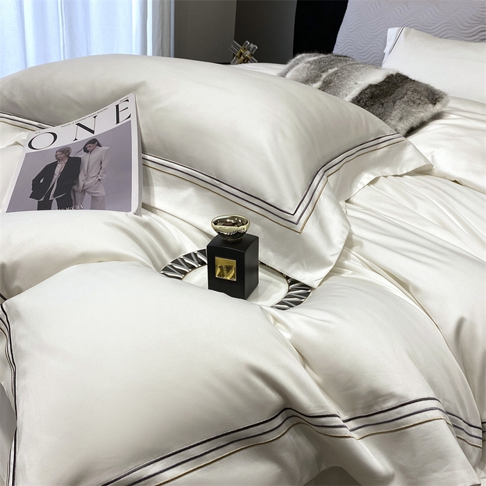 91家纺网 家纺一手货源 找家纺 南泉坊 2025新款50支奥棉系列四件套-杰西卡 杰西卡-珍珠白