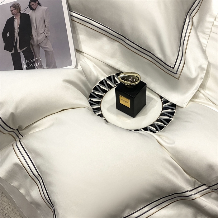 91家纺网 家纺一手货源 找家纺 南泉坊 2025新款50支奥棉系列四件套-杰西卡 杰西卡-珍珠白