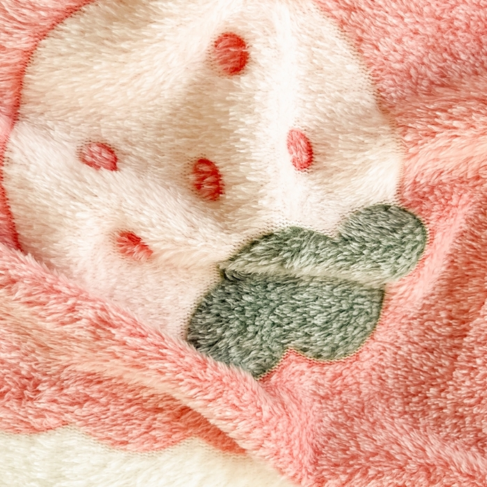 91家纺网 家纺一手货源 找家纺 川悦生活 2025新款高克重双面雪花绒印花毛毯三件套 毛毯甜蜜日常粉