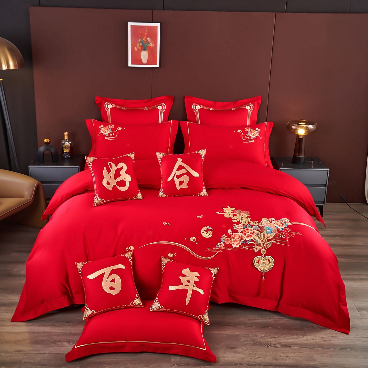 （总）皇潮婚庆馆 2025新款A类布款全棉刺绣婚庆四件套系列