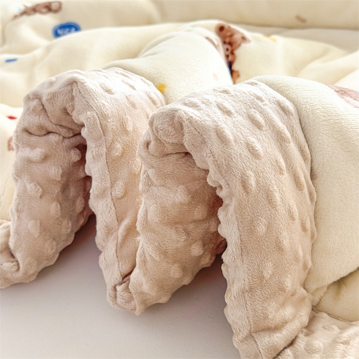 91家纺网 家纺一手货源 找家纺 默忆 2025新款牛奶绒豆豆被被子被芯 小熊派对