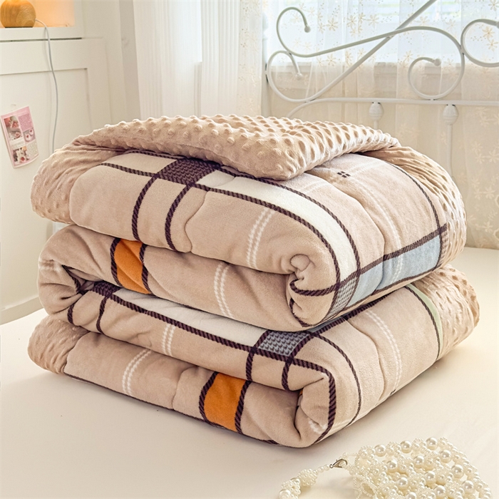 91家纺网 家纺一手货源 找家纺 默忆 2025新款牛奶绒豆豆被被子被芯 简格