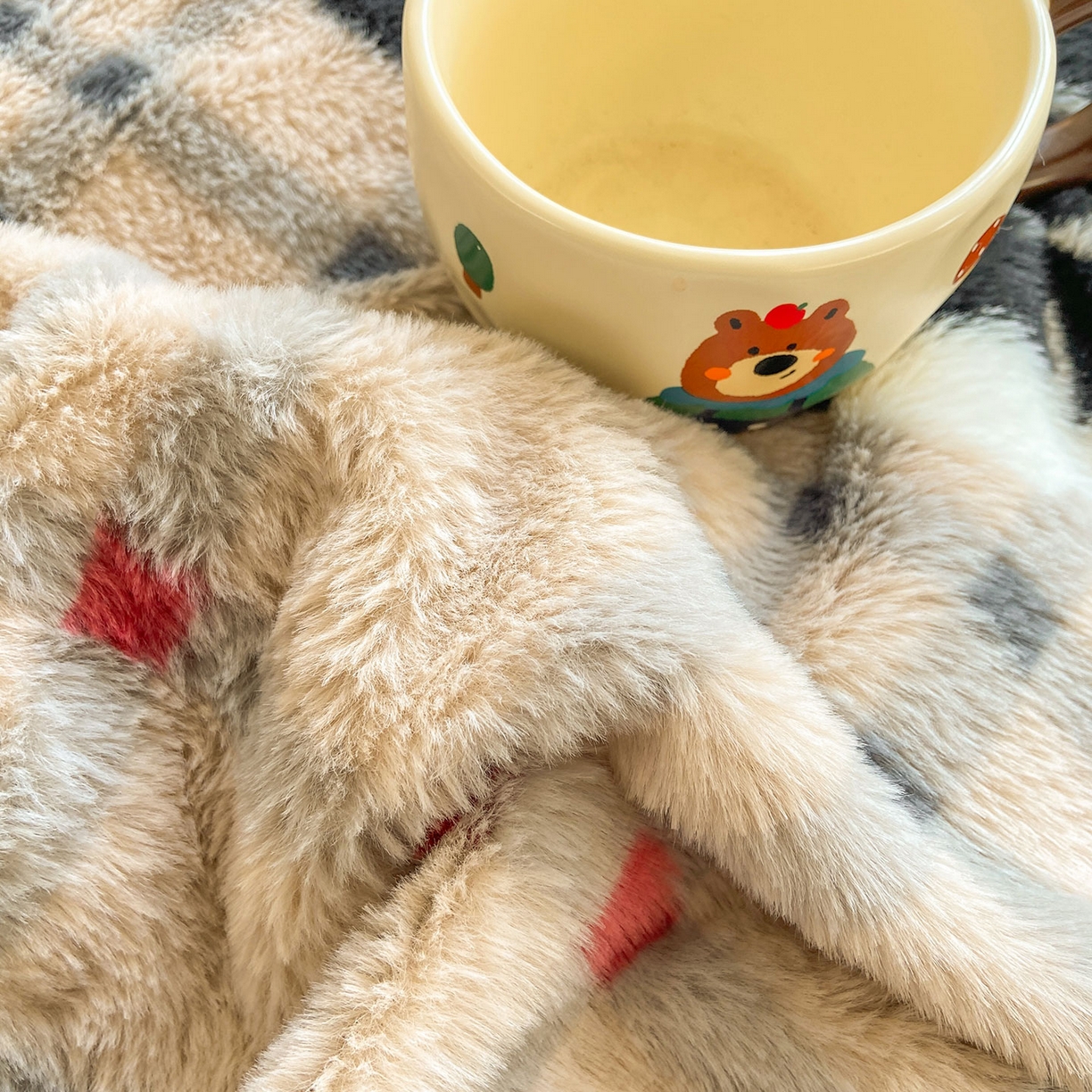 91家纺网 家纺一手货源 找家纺 眠势力 2025新款兔毛绒毛毯冬季加绒加厚盖毯兔兔绒保暖毯子带拉链-小清新系列 呆萌猫咪