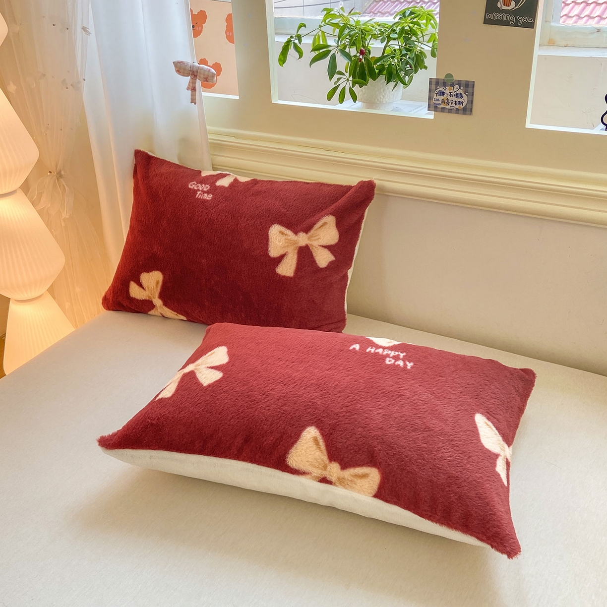 91家纺网 家纺一手货源 找家纺 眠势力 2025新款兔毛绒毛毯冬季加绒加厚盖毯兔兔绒保暖毯子带拉链-小清新系列 暖红梦境