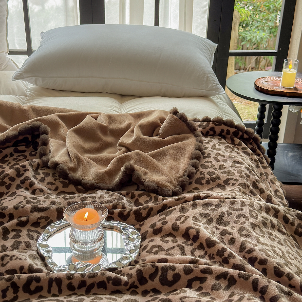 91家纺网 家纺一手货源 找家纺 艾咪-Amy ntmy 2025新款毛球款法式复古风牛奶绒双层毯毛毯毯子 躲猫猫咖